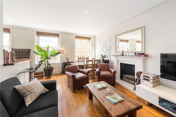 Красиво представленная квартира в Лондоне с двумя спальнями и большой террасой